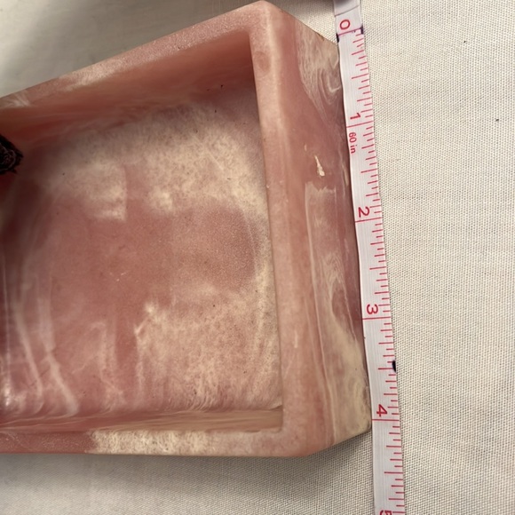 Rare Vintage Pink Incolay Trinket Jewelry Box 1974 Butterfly Flowers - Picture 6 of 8